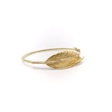 14K Gold Retro Leaf Bangle Bracelet Bracelet Kirsten's Corner