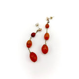 Victorian 14K Gold Carnelian Drop Earrings Earrings Kirsten's Corner