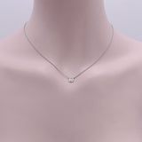 14K White Gold Bezel Set Diamond Solitaire Necklace Necklace Kirsten's Corner