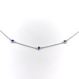 14K White Gold Sapphire by the Yard Necklace Necklace Kirsten's Corner