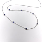 14K White Gold Sapphire by the Yard Necklace Necklace Kirsten's Corner