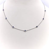 14K White Gold Sapphire by the Yard Necklace Necklace Kirsten's Corner