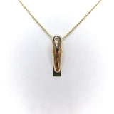 14K Gold Signature Tie-Clip or Pendant with Pear-Shaped Diamond Pendant Kirsten's Corner Jewelry