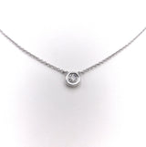 14K White Gold Bezel Set Diamond Solitaire Necklace Necklace Kirsten's Corner