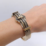 10K Rose Gold Victorian Architectural Taille d’Epargne Bracelet Bracelet Kirsten's Corner