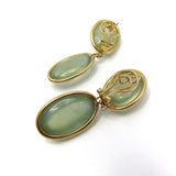 18K Vintage Tourmaline Cabochon Dangle Earring Earrings Kirsten's Corner Jewelry