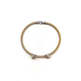 Charriol Stainless Steel and 18K Gold White Topaz Cable Bracelet Bracelet Kirsten's Corner