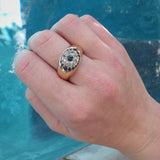 14K Victorian Era Signature Evil Eye Ring w/ Diamonds & Sapphires Ring Kirsten's Corner Jewelry