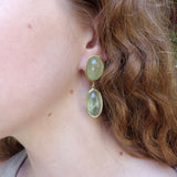 18K Vintage Tourmaline Cabochon Dangle Earring Earrings Kirsten's Corner Jewelry