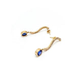 14K Gold, Sapphire and Diamond Dangle Earrings Earrings Kirsten's Corner Jewelry