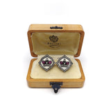 14K Gold Imperial Style Russian Cuff Links with Diamonds and Rubies Cufflinks Kirsten's Corner