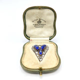 Victorian Ceylon No Heat Sapphire and Rose Cut Diamond Heart Shaped Pendant Pendant Kirsten's Corner Jewelry