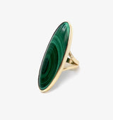 Signature 14K Gold & Malachite Oval Cabochon Ring Ring Kirsten's Corner Jewelry
