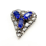 Victorian Ceylon No Heat Sapphire and Rose Cut Diamond Heart Shaped Pendant Pendant Kirsten's Corner Jewelry