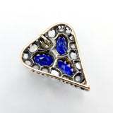 Victorian Ceylon No Heat Sapphire and Rose Cut Diamond Heart Shaped Pendant Pendant Kirsten's Corner Jewelry