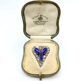 Victorian Ceylon No Heat Sapphire and Rose Cut Diamond Heart Shaped Pendant Pendant Kirsten's Corner Jewelry