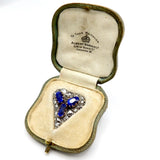 Victorian Ceylon No Heat Sapphire and Rose Cut Diamond Heart Shaped Pendant Pendant Kirsten's Corner Jewelry
