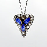 Victorian Ceylon No Heat Sapphire and Rose Cut Diamond Heart Shaped Pendant Pendant Kirsten's Corner Jewelry