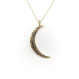 22K and 14K Gold Nugget Crescent Moon Pendant Kirsten's Corner