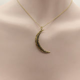 22K and 14K Gold Nugget Crescent Moon Pendant Kirsten's Corner