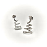 14K Vintage Micro Pave Spiral Earrings Earrings Kirsten's Corner Jewelry