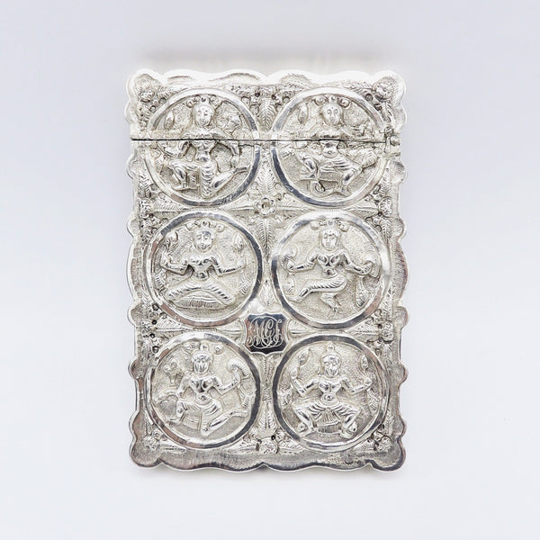 Rare 19th Century Indian Silver Calling Card Case Case Kirsten's Corner Jewelry 