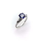 Platinum Ceylon Sapphire and Diamond Ring Ring Kirsten's Corner