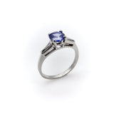 Platinum Ceylon Sapphire and Diamond Ring Ring Kirsten's Corner