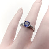 Platinum Ceylon Sapphire and Diamond Ring Ring Kirsten's Corner