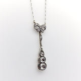 14K Gold Rose Cut Diamond Drop Necklace Necklace Kirsten's Corner