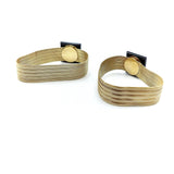 Victorian 12K Gold Onyx and Pearl Wedding Bracelets bracelets Kirsten's Corner Jewelry