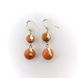 18K Gold French Coral Ball Dangle Earrings Kirsten's Corner