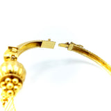 18K Indian Gold Bypass Bangle Bracelet with Diamonds and a Ruby Bracelet Kirsten's Corner Jewelry