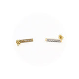 14K Gold Diamond Bar Signature Design Earrings Earrings Kirsten's Corner