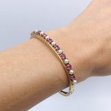 Edwardian 14K Gold Ruby and Pearl Bracelet Bracelet Kirsten's Corner Jewelry