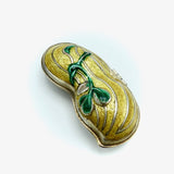 Art Nouveau Sterling Silver and Gold Gilt Peanut Pill Box with Enamel Box Kirsten's Corner