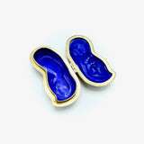 Art Nouveau Sterling Silver and Gold Gilt Peanut Pill Box with Enamel Box Kirsten's Corner