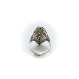 Art Deco 18K White Gold Diamond and Sapphire Ring ring Kirsten's Corner Jewelry
