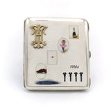 Grachev Brothers "The Four Vices" Imperial Russian Enameled Cigarette Case Kirsten's Corner