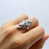 Art Deco 18K White Gold Diamond and Sapphire Ring ring Kirsten's Corner Jewelry