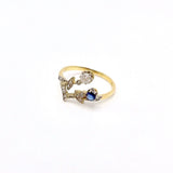18K Gold Edwardian Diamond and Sapphire Ring Ring Kirsten's Corner