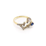 18K Gold Edwardian Diamond and Sapphire Ring Ring Kirsten's Corner
