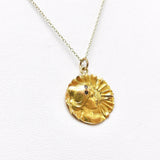 Art Nouveau 18K Gold Young Flower Girl Medallion Charm Kirsten's Corner