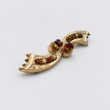 9K Rose Gold, Garnet, and Seed Pearl Bar Pin Brooches, Pins Kirsten's Corner Jewelry