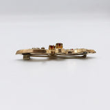 9K Rose Gold, Garnet, and Seed Pearl Bar Pin Brooches, Pins Kirsten's Corner Jewelry