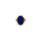 14K Rose Gold Victorian Blue Banded Agate Ring Ring Kirsten's Corner
