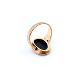 14K Rose Gold Victorian Blue Banded Agate Ring Ring Kirsten's Corner