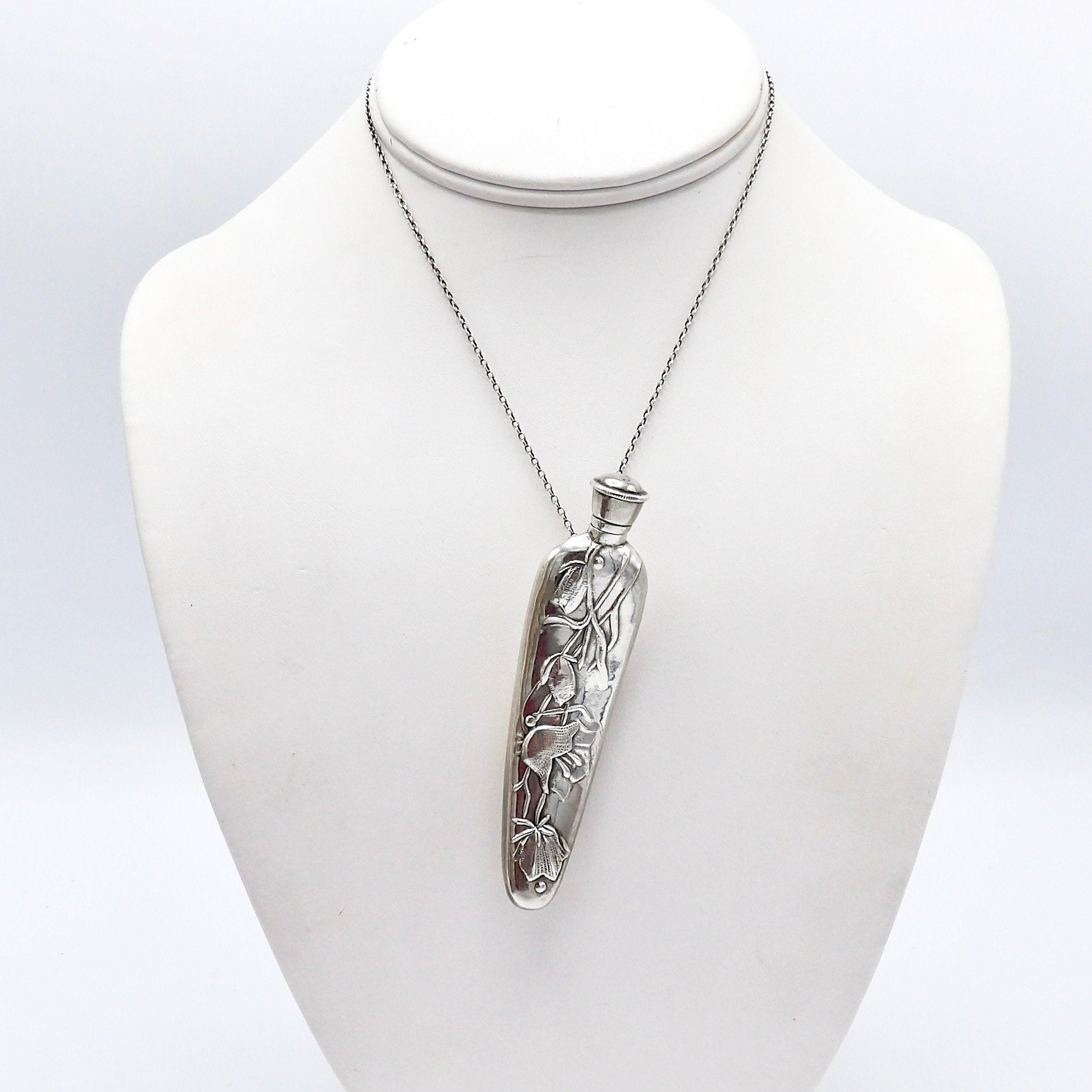 Silver perfume bottle pendant outlet