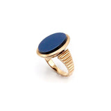 14K Rose Gold Victorian Blue Banded Agate Ring Ring Kirsten's Corner