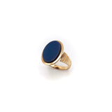 14K Rose Gold Victorian Blue Banded Agate Ring Ring Kirsten's Corner